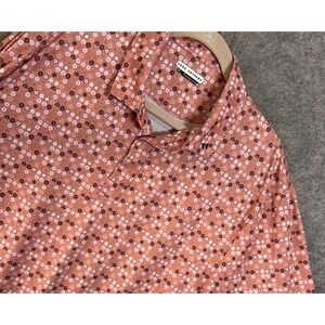 Fore Fathers Golf Polo Shirt Mens Sz XL Pink Donuts Stretch Lightweight
